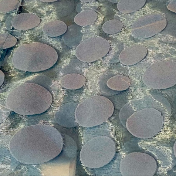 Xhilaration Other - New Set Window Panel Sheer Curtains Set Blue Flocking Dot Sheer Curtains